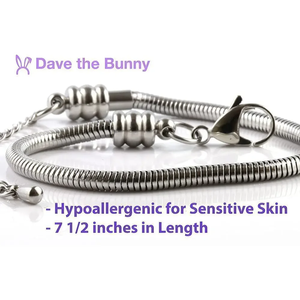 Female Surfer Snake Chain Charm Bracelet